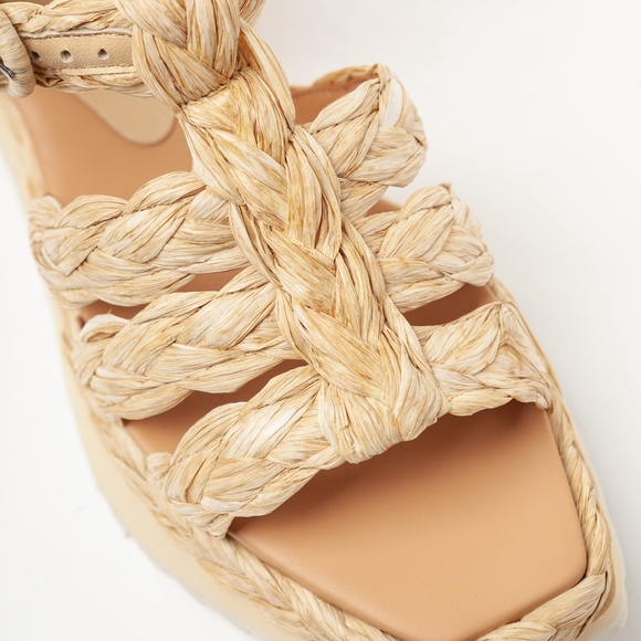 Paloma Barcelo Raffia Natural Espadrille Sandals - Picture 5 of 6